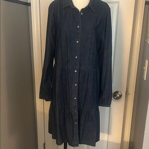 J. Crew Factory Dark Blue Long Sleeve Dress